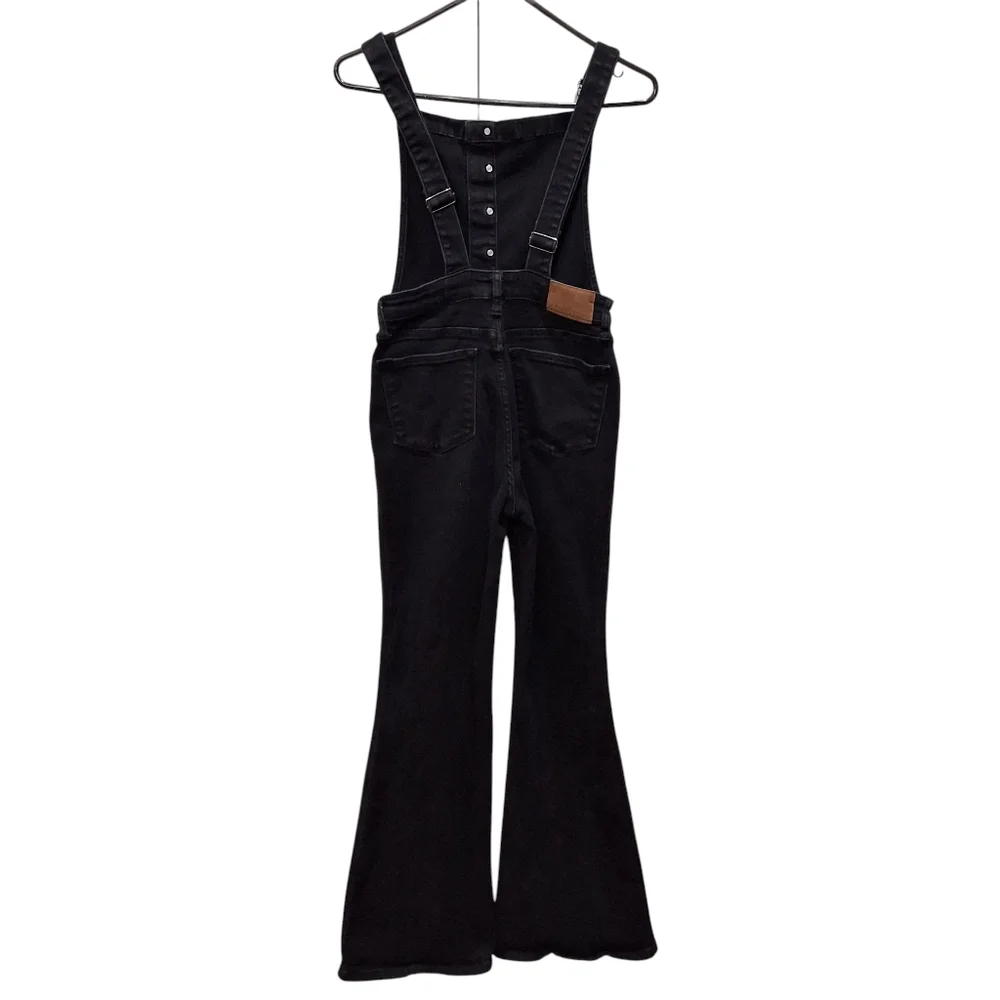 Judy Blue~Women Zoey Tummy Control Flare Denim Overalls~Black Bibs~Western~MED - Picture 3 of 11